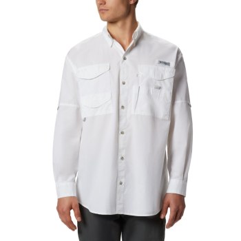 Columbia PFG Bonehead Long Sleeve Big, Camisa Blancos Para Hombre | 520638-QNP